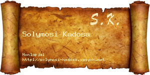 Solymosi Kadosa névjegykártya